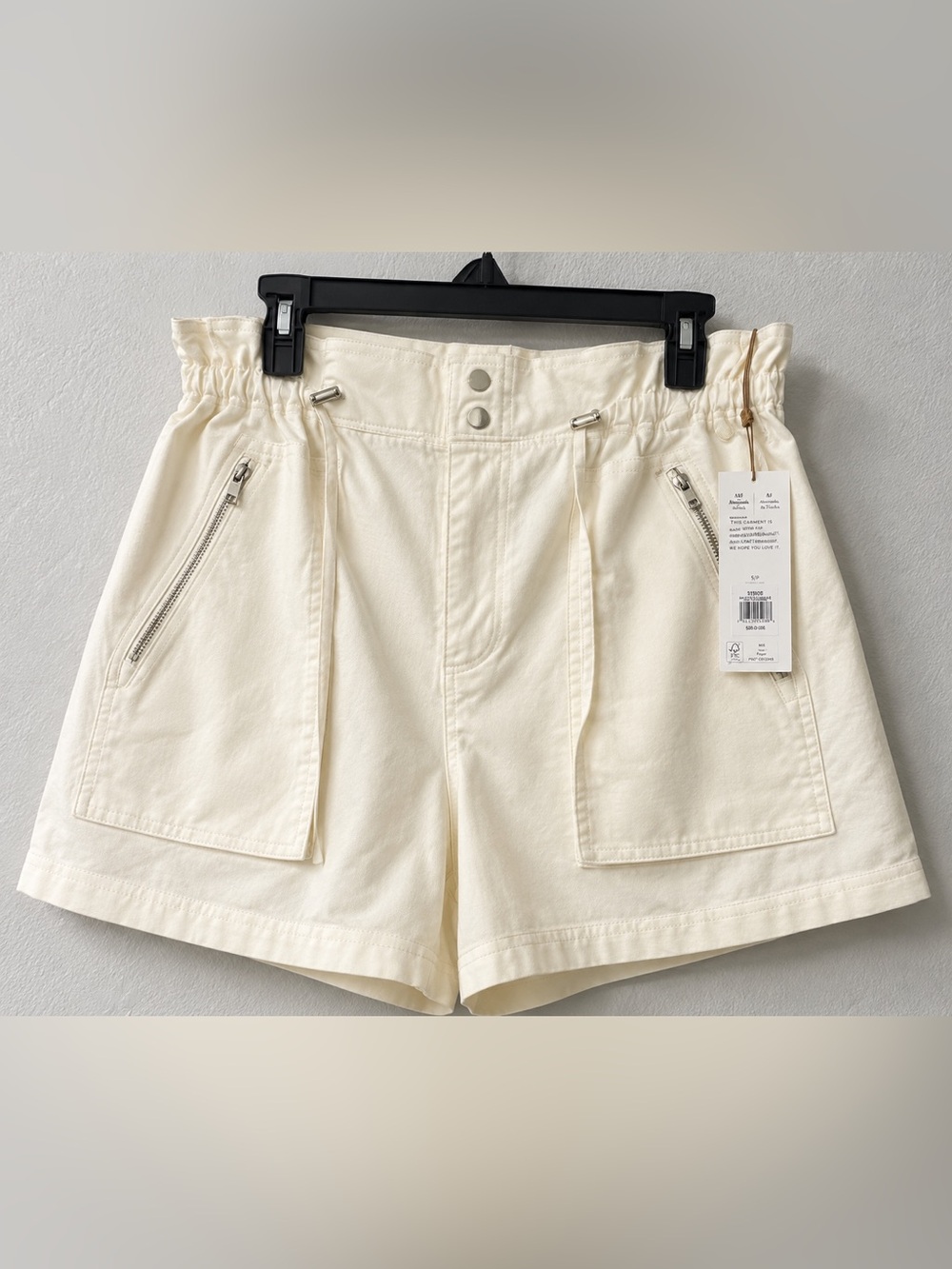 Calia Woven Paperbag High Rise Shorts Women’s Medium New Tan Casual Summer